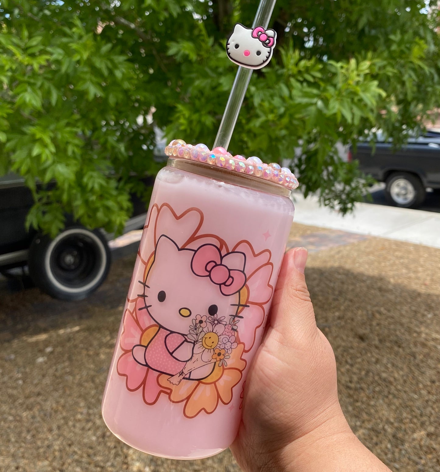 Hello kitty floral 16 oz Libby